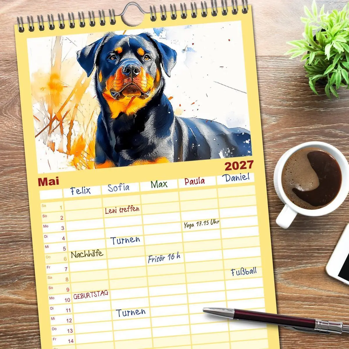 Bild: 9783594290279 | Familienplaner 2027 - Kraftvolle Rottweiler. Stattliche...