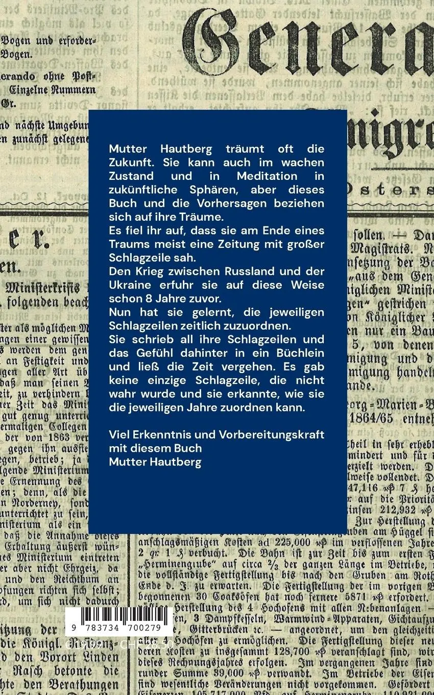 Rückseite: 9783734700279 | Schlagzeilen von 2023 bis 2026 | Mutter Hautberg | Taschenbuch | 60 S.