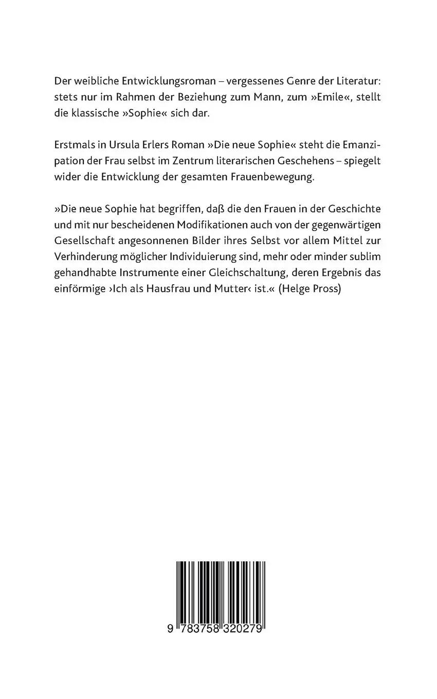 Rückseite: 9783758320279 | Die neue Sophie | Ein literarisches Manifest | Ursula Erler | Buch