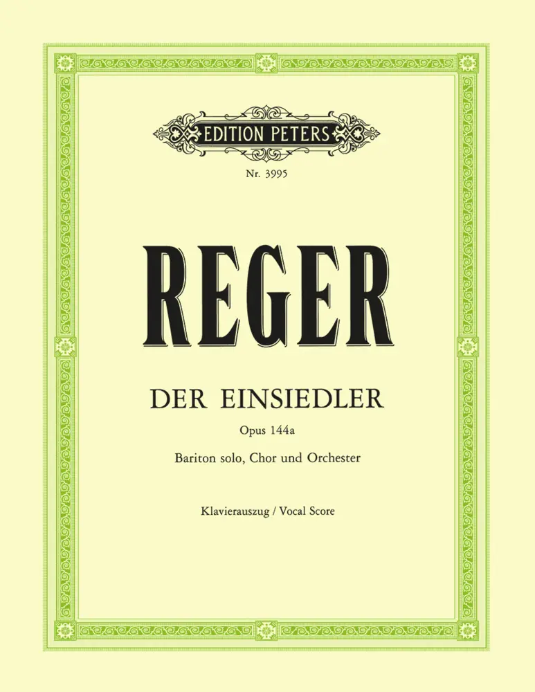 Cover: 9790014020279 | Der Einsiedler/Hermit Op.144a | Max Reger | Choral Music | Partitur