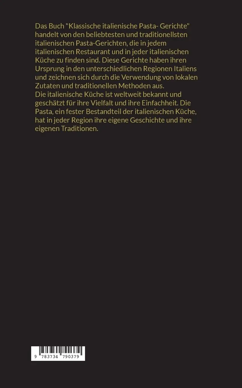 Rückseite: 9783734790379 | BELLA ITALIA Klassische italienische Pasta-Gerichte | Roberto Mair