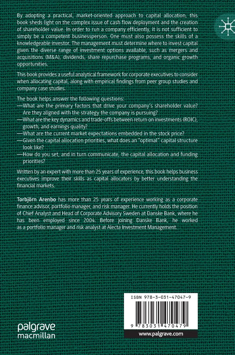 Rückseite: 9783031470479 | Capital Allocation and Value Creation | Torbjörn Arenbo | Buch | xviii