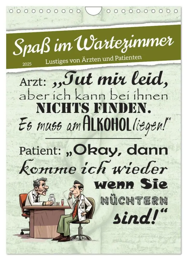 Cover: 9783435870479 | Spaß im Wartezimmer (Wandkalender 2025 DIN A4 hoch), CALVENDO...