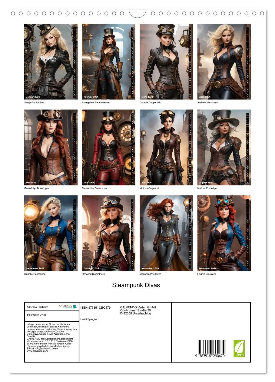 Bild: 9783516290479 | Steampunk Divas (Wandkalender 2026 DIN A3 hoch), CALVENDO...
