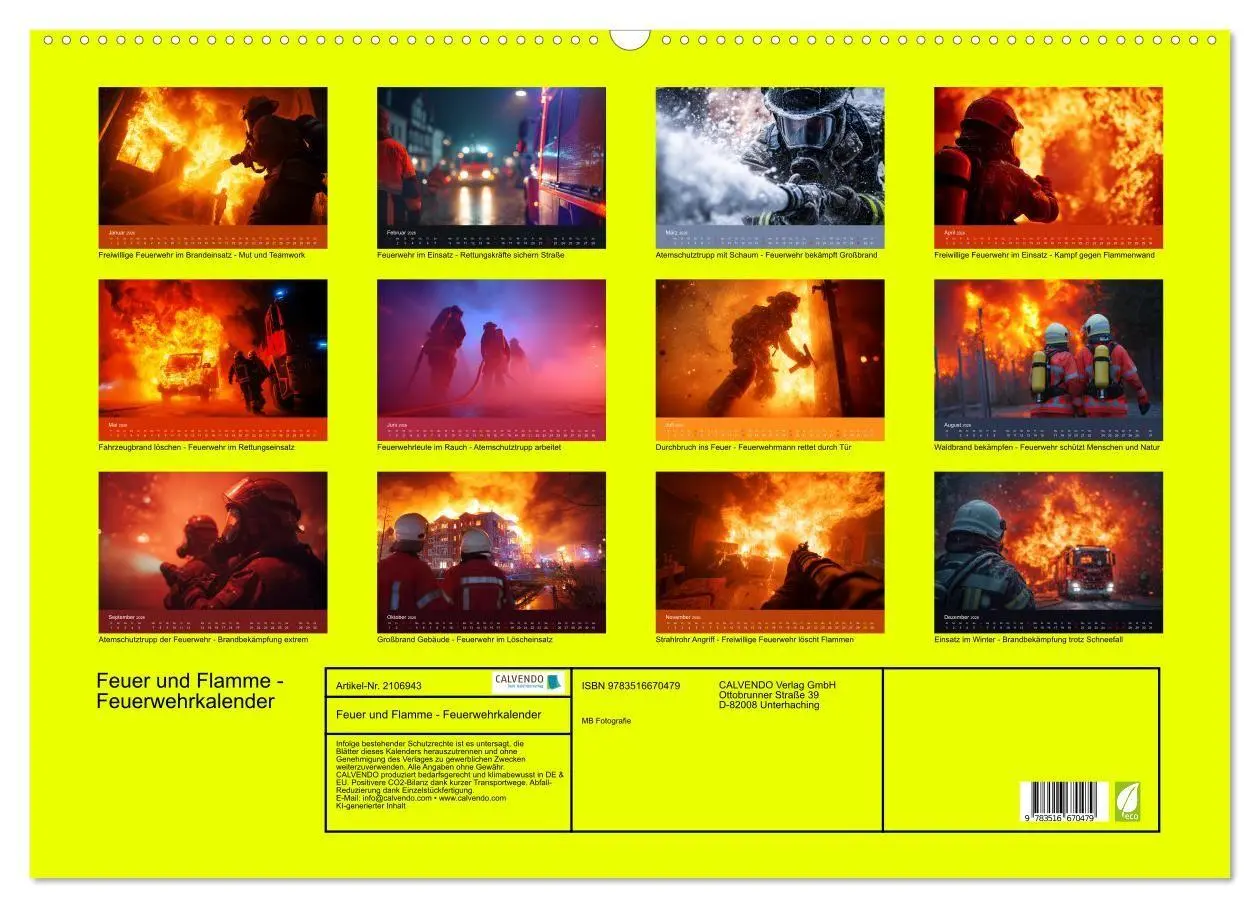 Bild: 9783516670479 | Feuer und Flamme - Feuerwehrkalender (Wandkalender 2026 DIN A2...