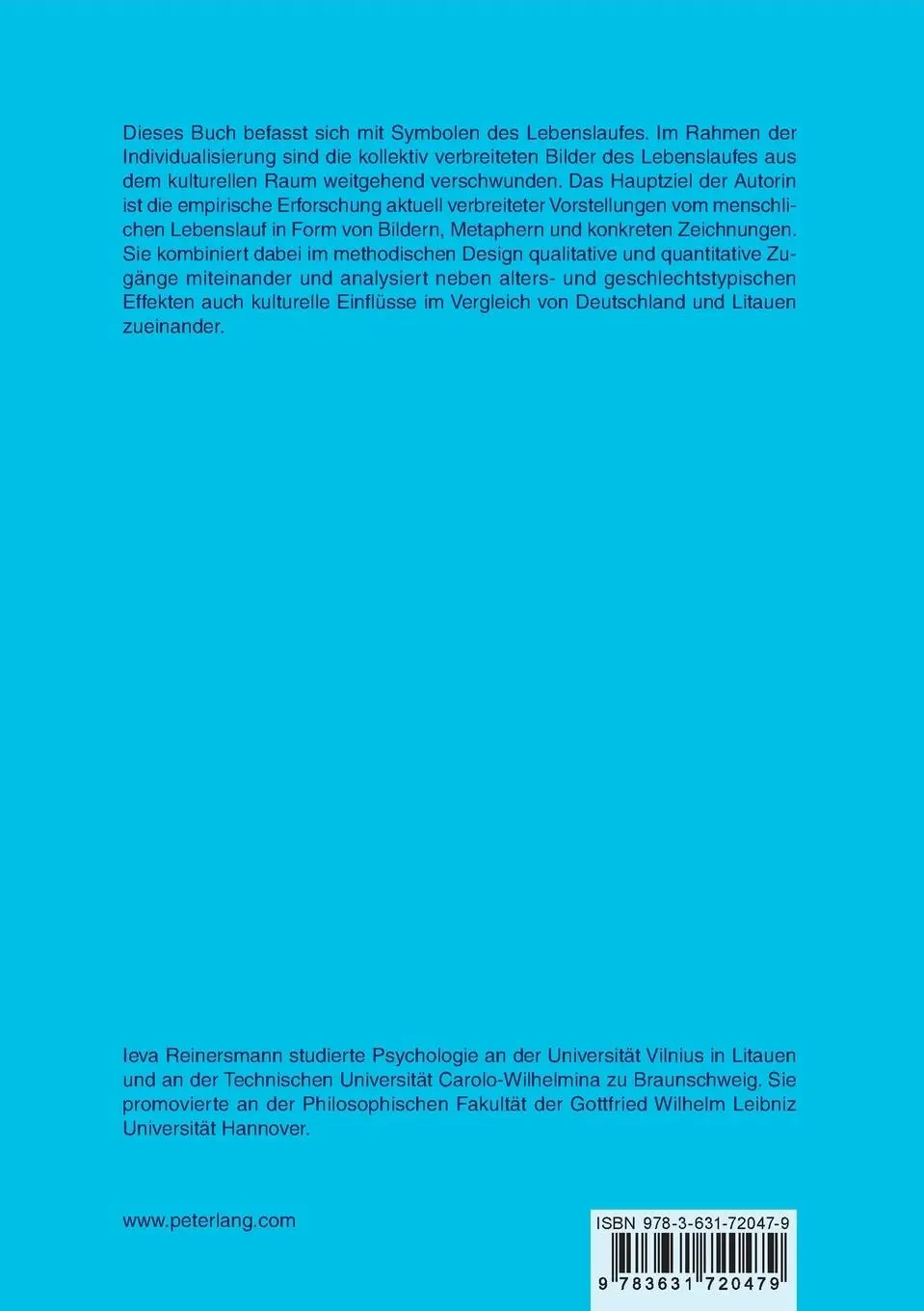 Rückseite: 9783631720479 | Symbole des Lebenslaufes | Ieva Reinersmann | Taschenbuch | 294 S.