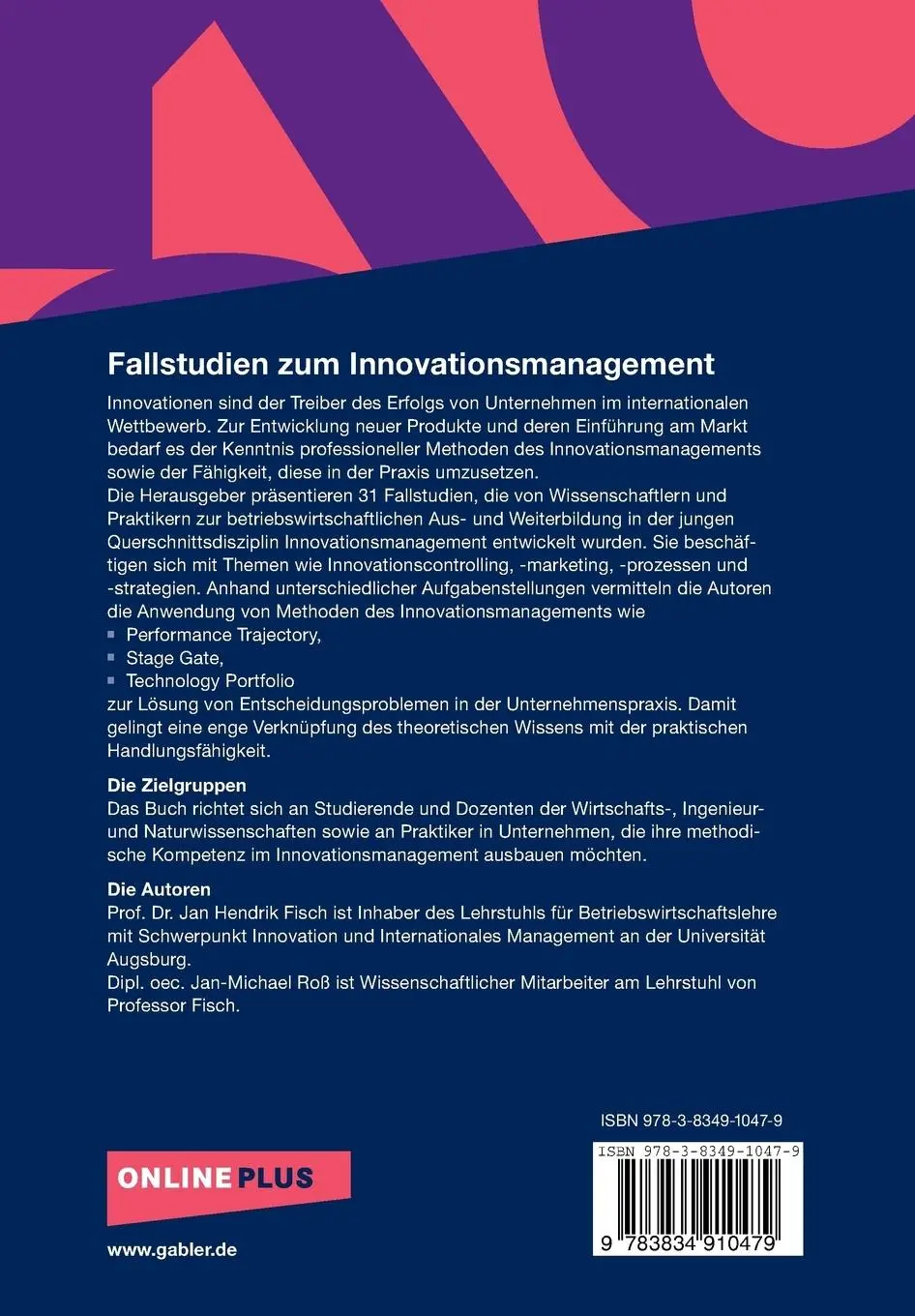 Rückseite: 9783834910479 | Fallstudien zum Innovationsmanagement | Jan-Michael Roß (u. a.) | Buch