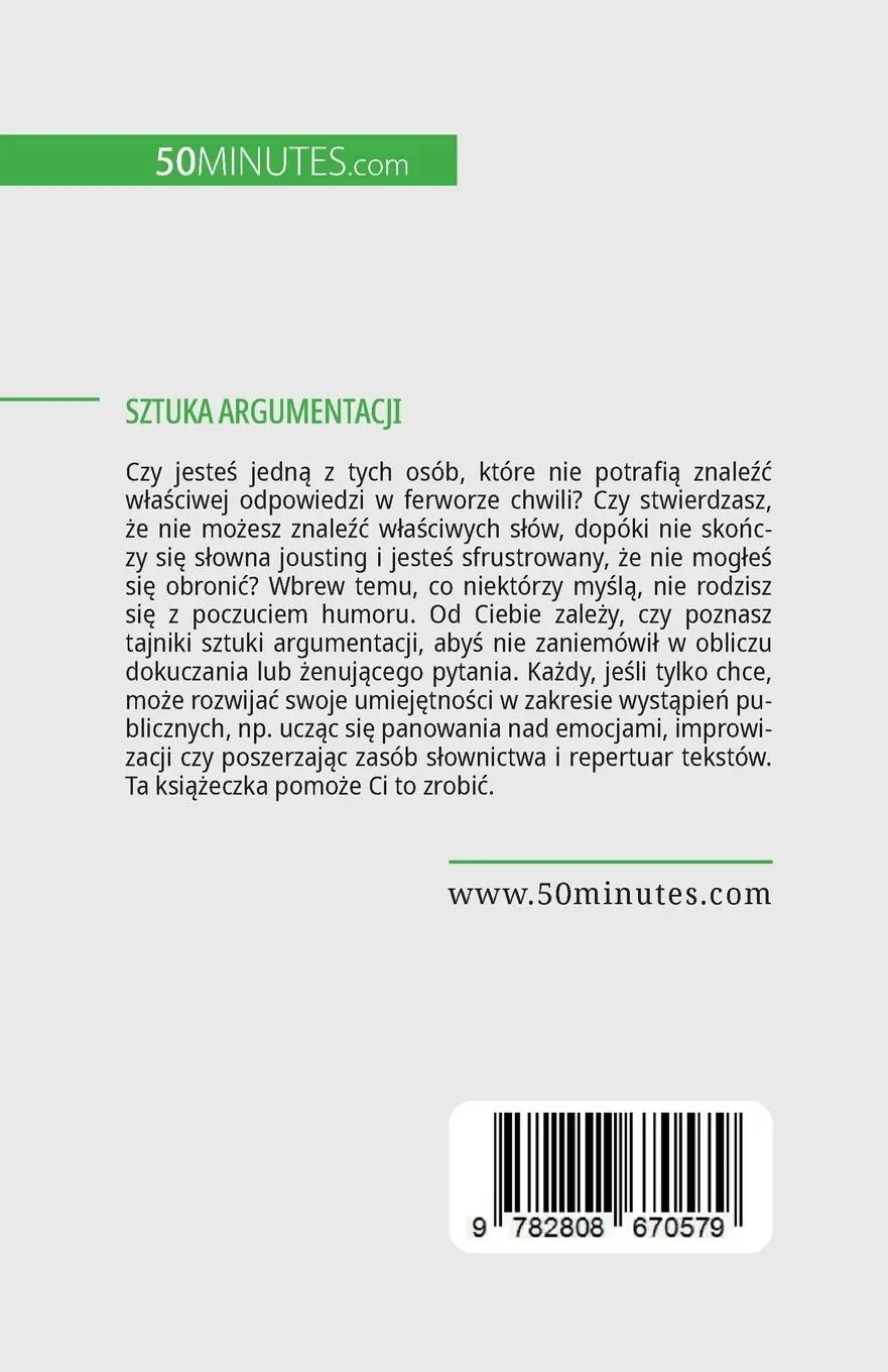 Rückseite: 9782808670579 | Sztuka argumentacji | Benjamin Fléron | Taschenbuch | Polnisch | 2023
