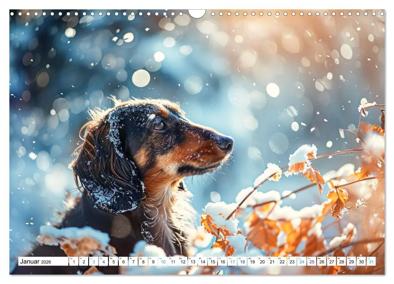 Bild: 9783457400579 | Zauberhafte Dackel (Wandkalender 2026 DIN A3 quer), CALVENDO...