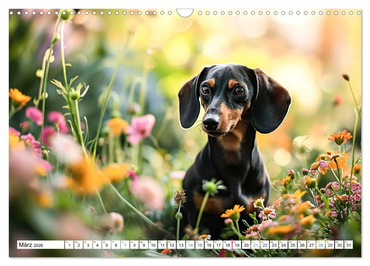 Bild: 9783457400579 | Zauberhafte Dackel (Wandkalender 2026 DIN A3 quer), CALVENDO...