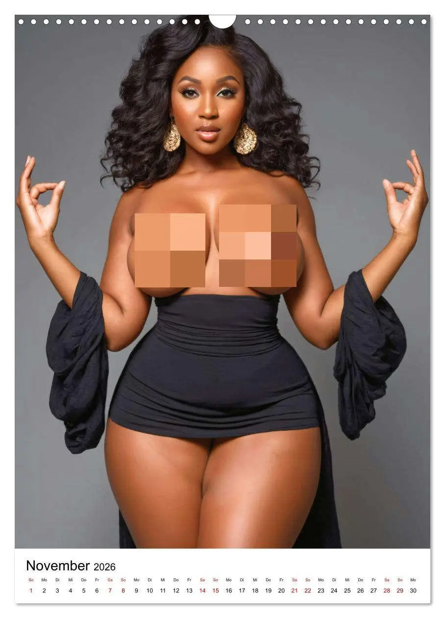 Bild: 9783516280579 | Busty Black - Vollbusige, exotische Frauen (Wandkalender 2026 DIN...