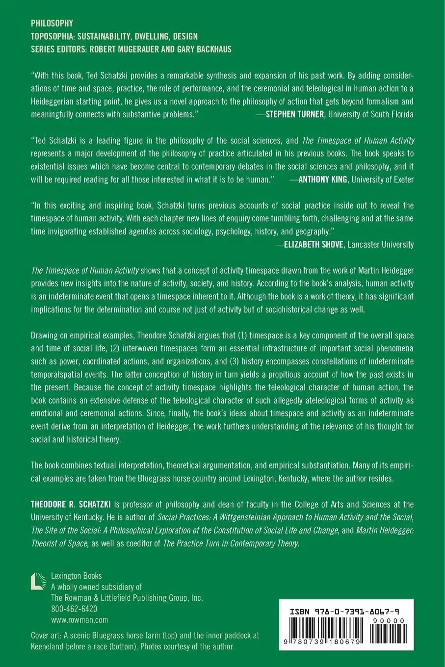 Rückseite: 9780739180679 | The Timespace of Human Activity | Theodore R. Schatzki | Taschenbuch