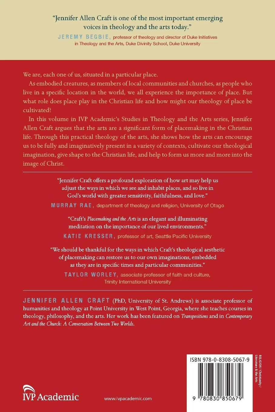 Rückseite: 9780830850679 | Placemaking and the Arts | Cultivating the Christian Life | Craft