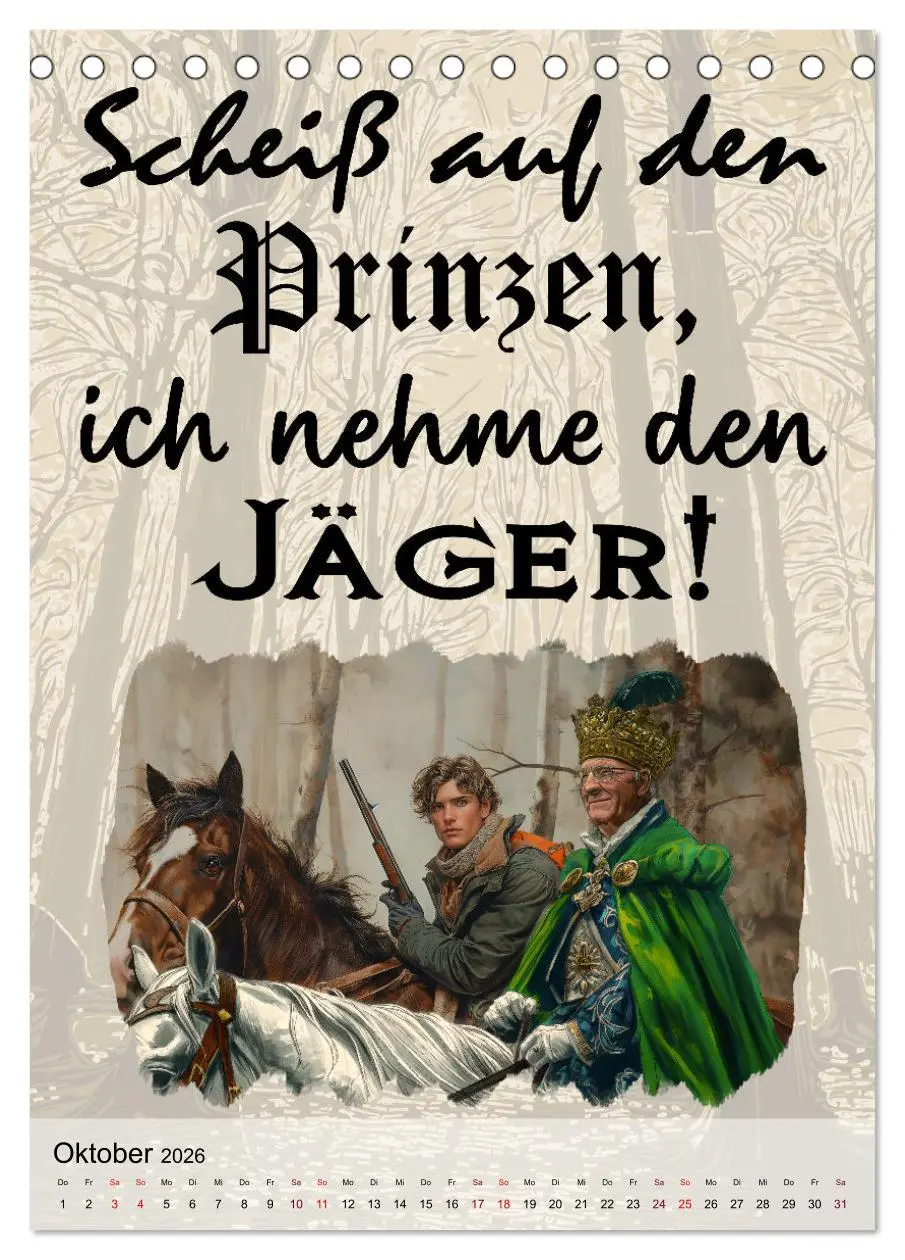Bild: 9783516270679 | Jägersprüche (Tischkalender 2026 DIN A5 hoch), CALVENDO Monatskalender