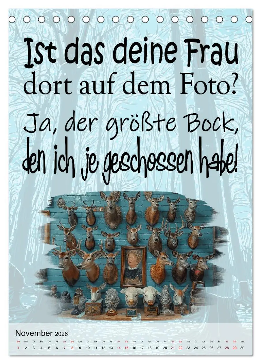 Bild: 9783516270679 | Jägersprüche (Tischkalender 2026 DIN A5 hoch), CALVENDO Monatskalender