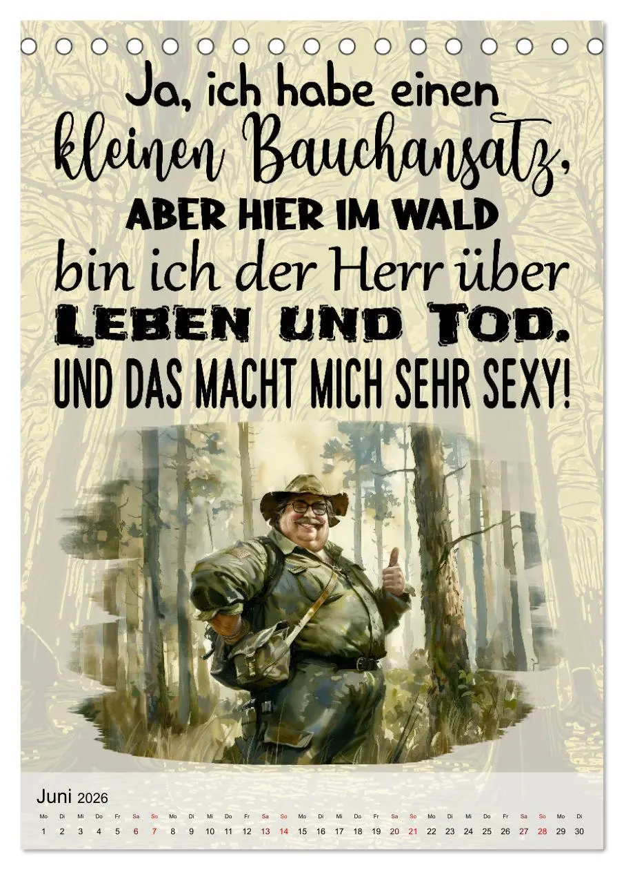 Bild: 9783516270679 | Jägersprüche (Tischkalender 2026 DIN A5 hoch), CALVENDO Monatskalender