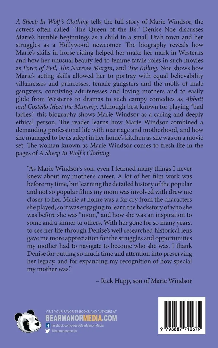 Rückseite: 9798887710679 | A Sheep in Wolf's Clothing (hardback) | The Life of Marie Windsor