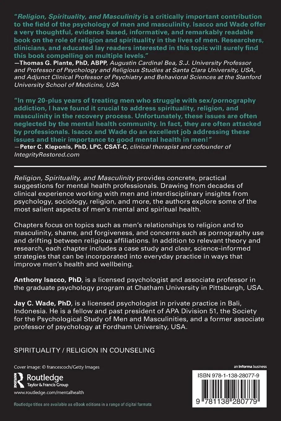 Rückseite: 9781138280779 | Religion, Spirituality, and Masculinity | New Insights for Counselors