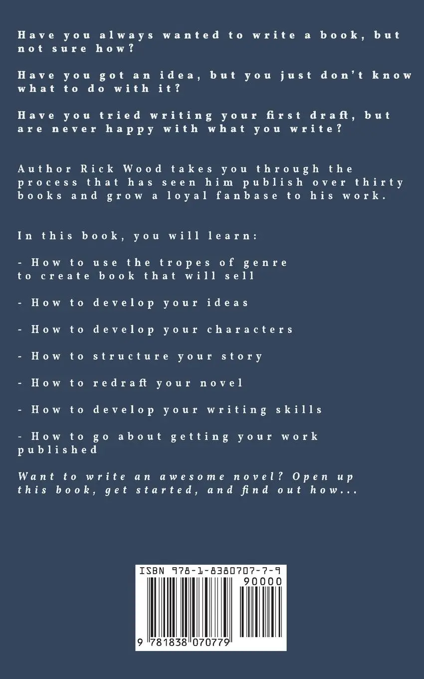 Rückseite: 9781838070779 | How to Write an Awesome Novel | Rick Wood | Taschenbuch | Englisch