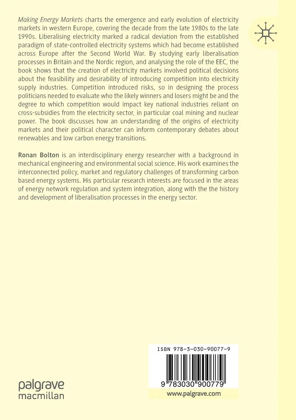 Rückseite: 9783030900779 | Making Energy Markets | Ronan Bolton | Taschenbuch | xiii | Englisch
