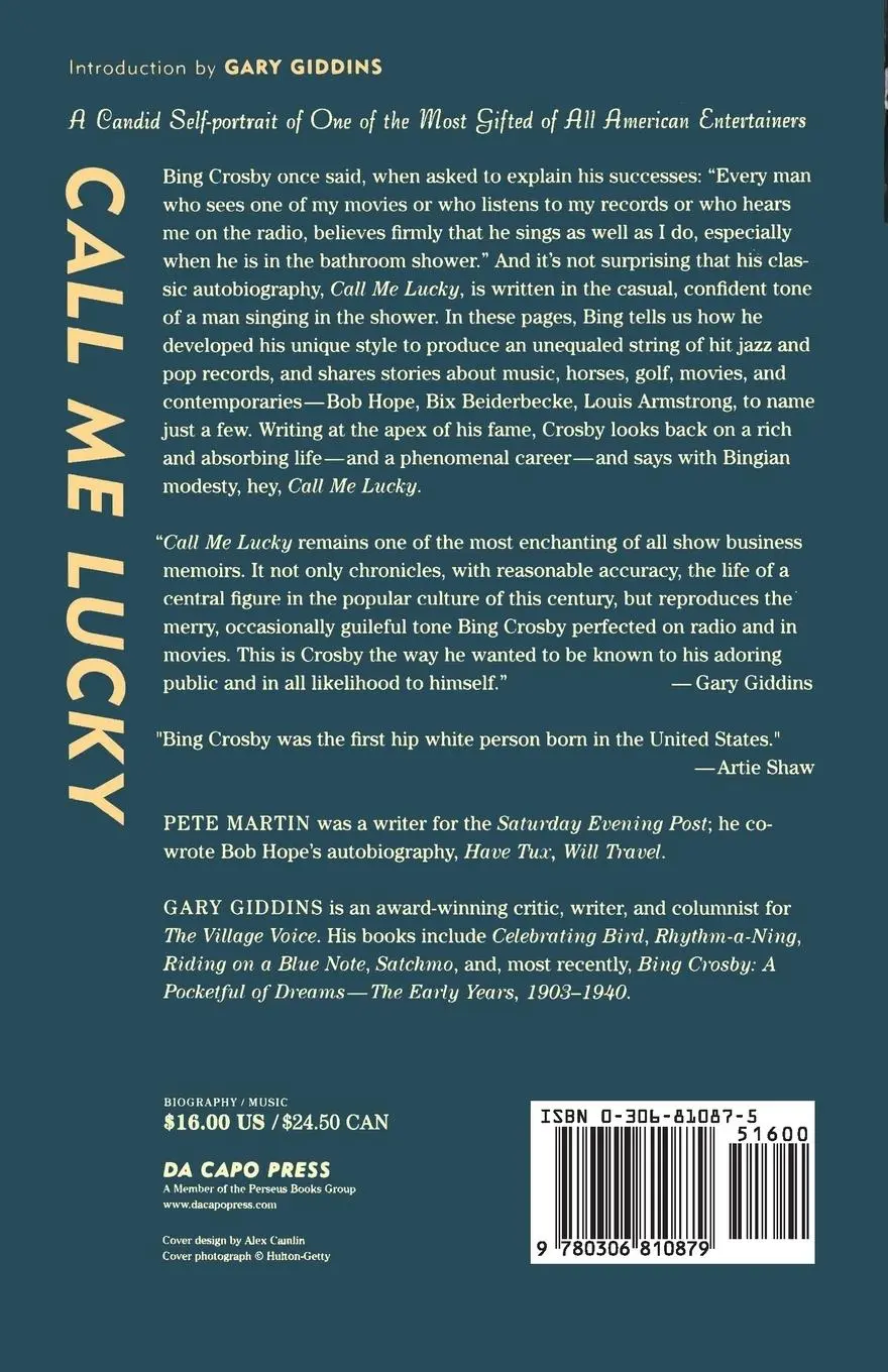 Rückseite: 9780306810879 | Call Me Lucky | Bing Crosby's Own Story | Bing Crosby (u. a.) | Buch