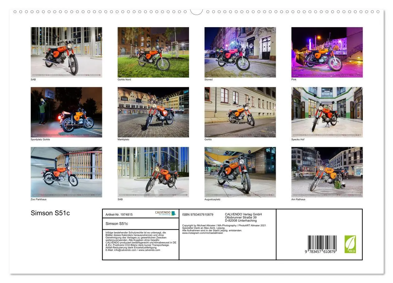 Bild: 9783457610879 | Simson S51c (Wandkalender 2026 DIN A2 quer), CALVENDO Monatskalender