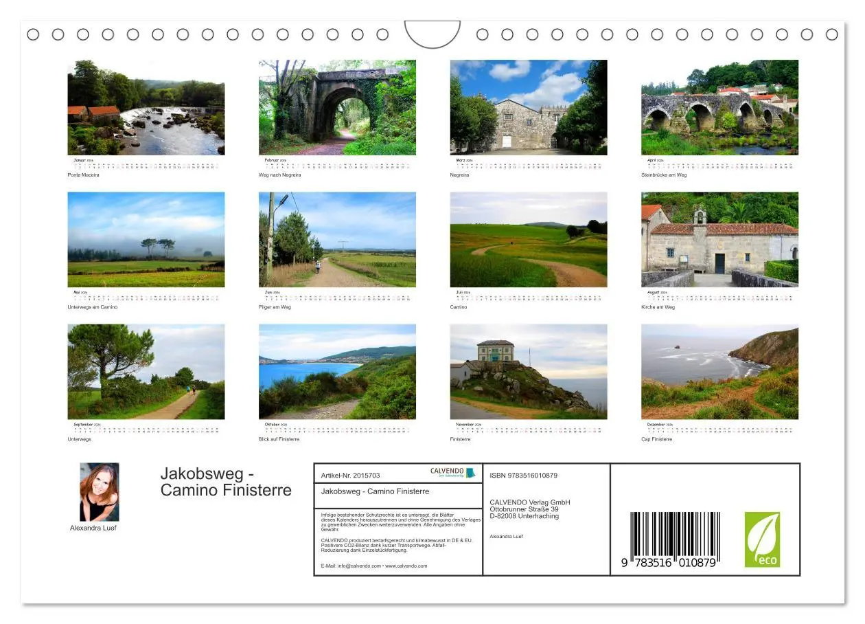 Bild: 9783516010879 | Jakobsweg - Camino Finisterre (Wandkalender 2026 DIN A4 quer),...