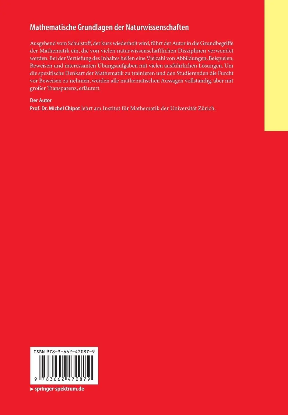Rückseite: 9783662470879 | Mathematische Grundlagen der Naturwissenschaften | Michel Chipot | ix