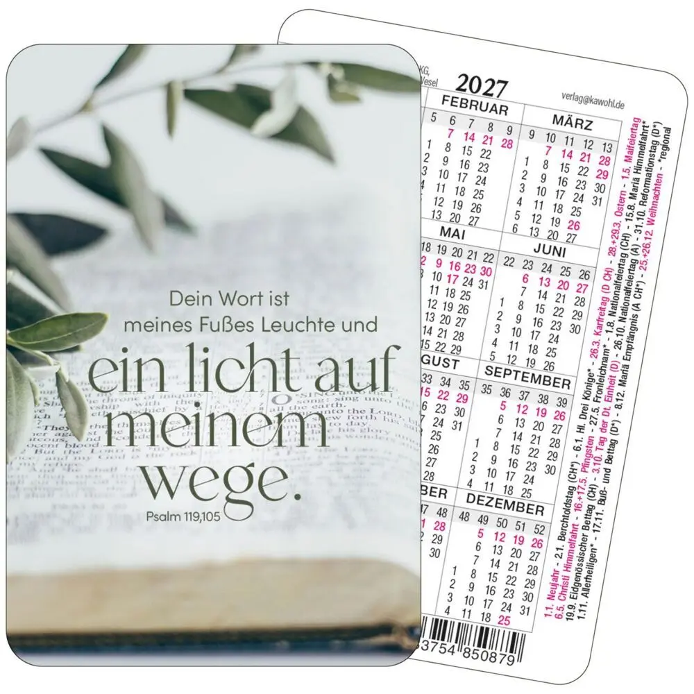 Cover: 9783754850879 | Dein Wort ist meines Fußes Leuchte 2027 | Spielkartenkalender | 2027