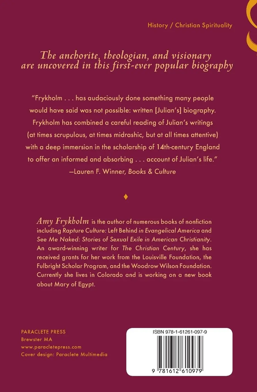 Rückseite: 9781612610979 | Julian of Norwich | A Contemplative Biography | Amy Frykholm | Buch