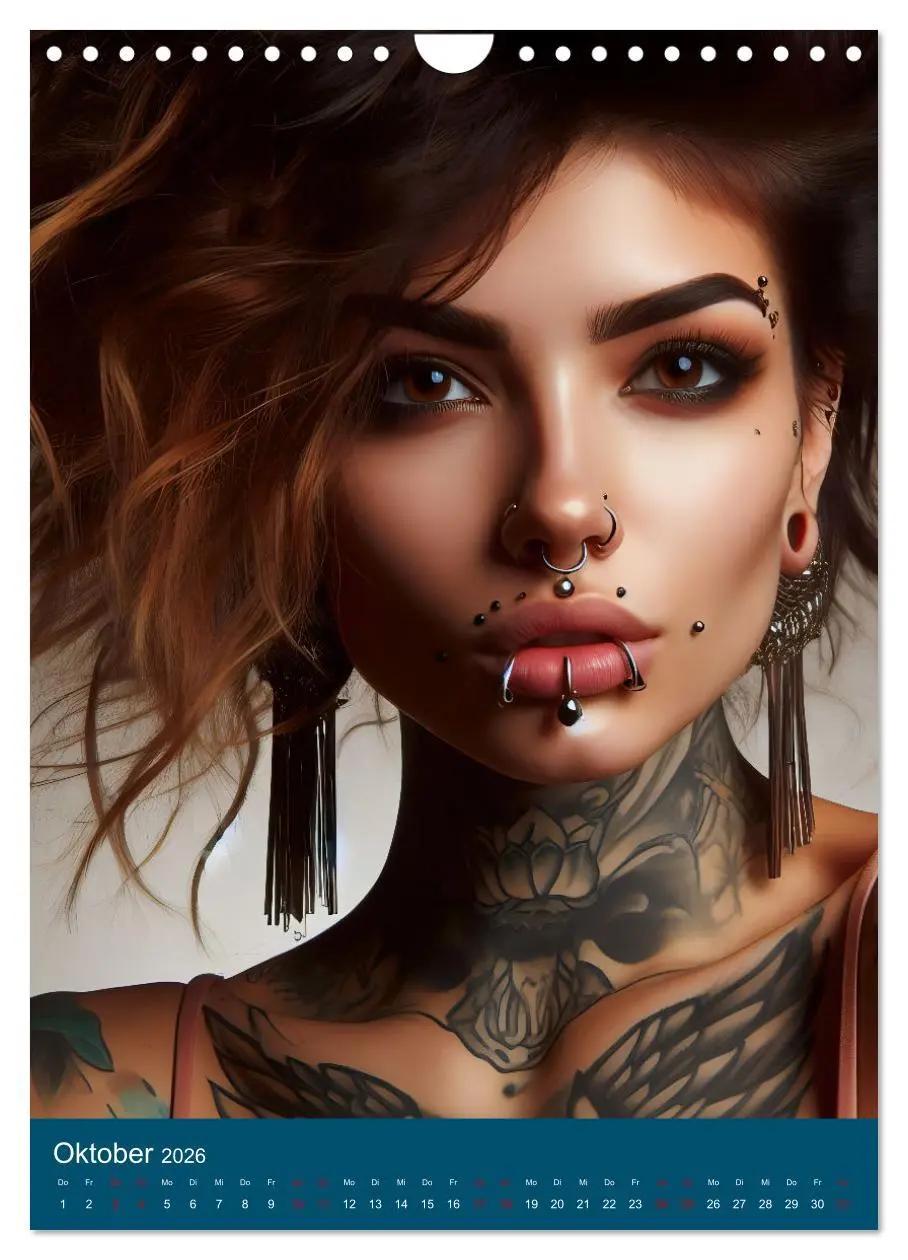 Bild: 9783516240979 | Tattoo und Piercing Women (Wandkalender 2026 DIN A4 hoch), CALVENDO...
