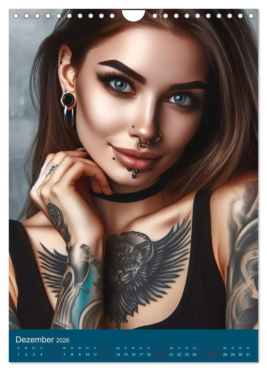 Bild: 9783516240979 | Tattoo und Piercing Women (Wandkalender 2026 DIN A4 hoch), CALVENDO...