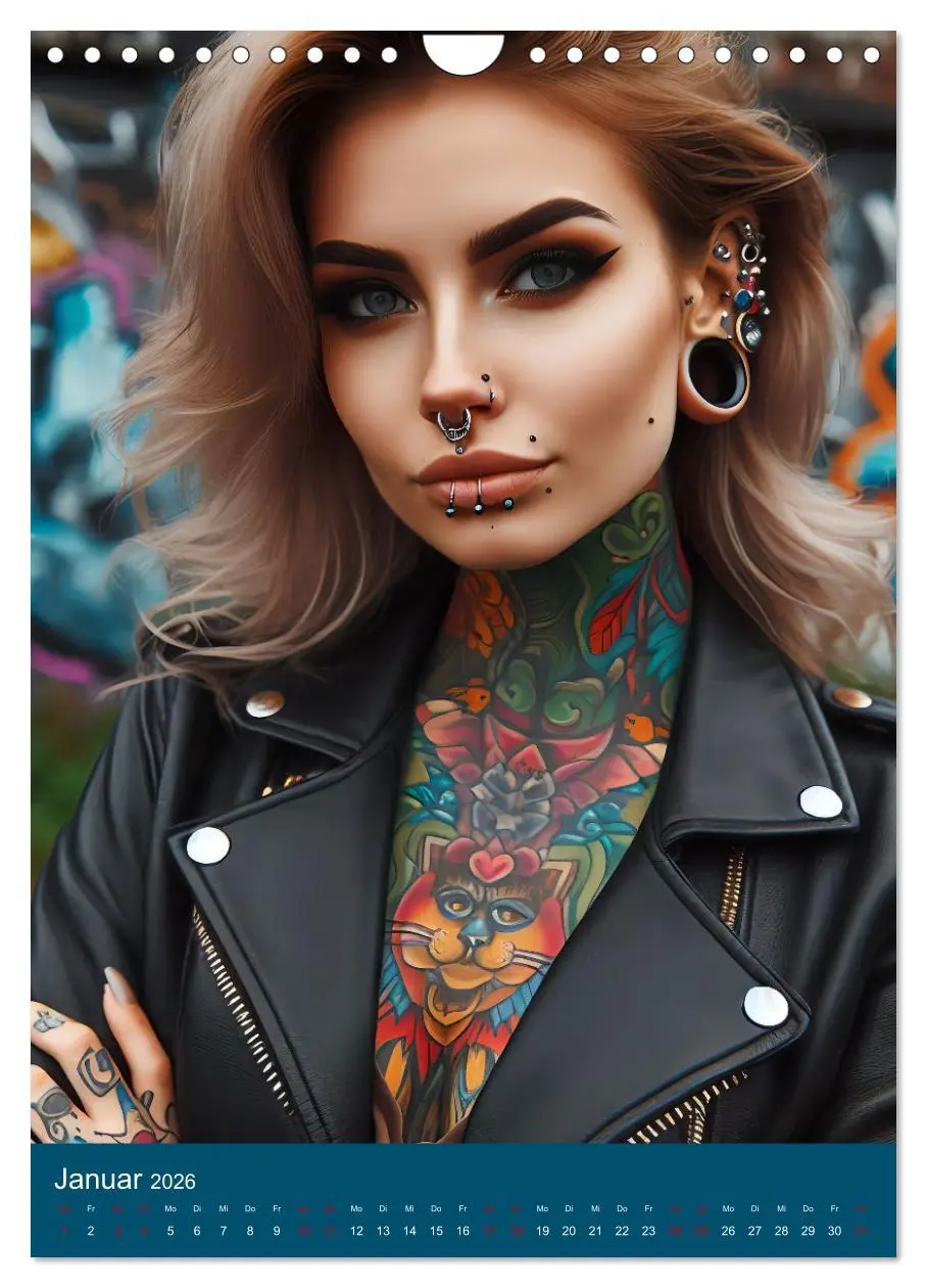Bild: 9783516240979 | Tattoo und Piercing Women (Wandkalender 2026 DIN A4 hoch), CALVENDO...