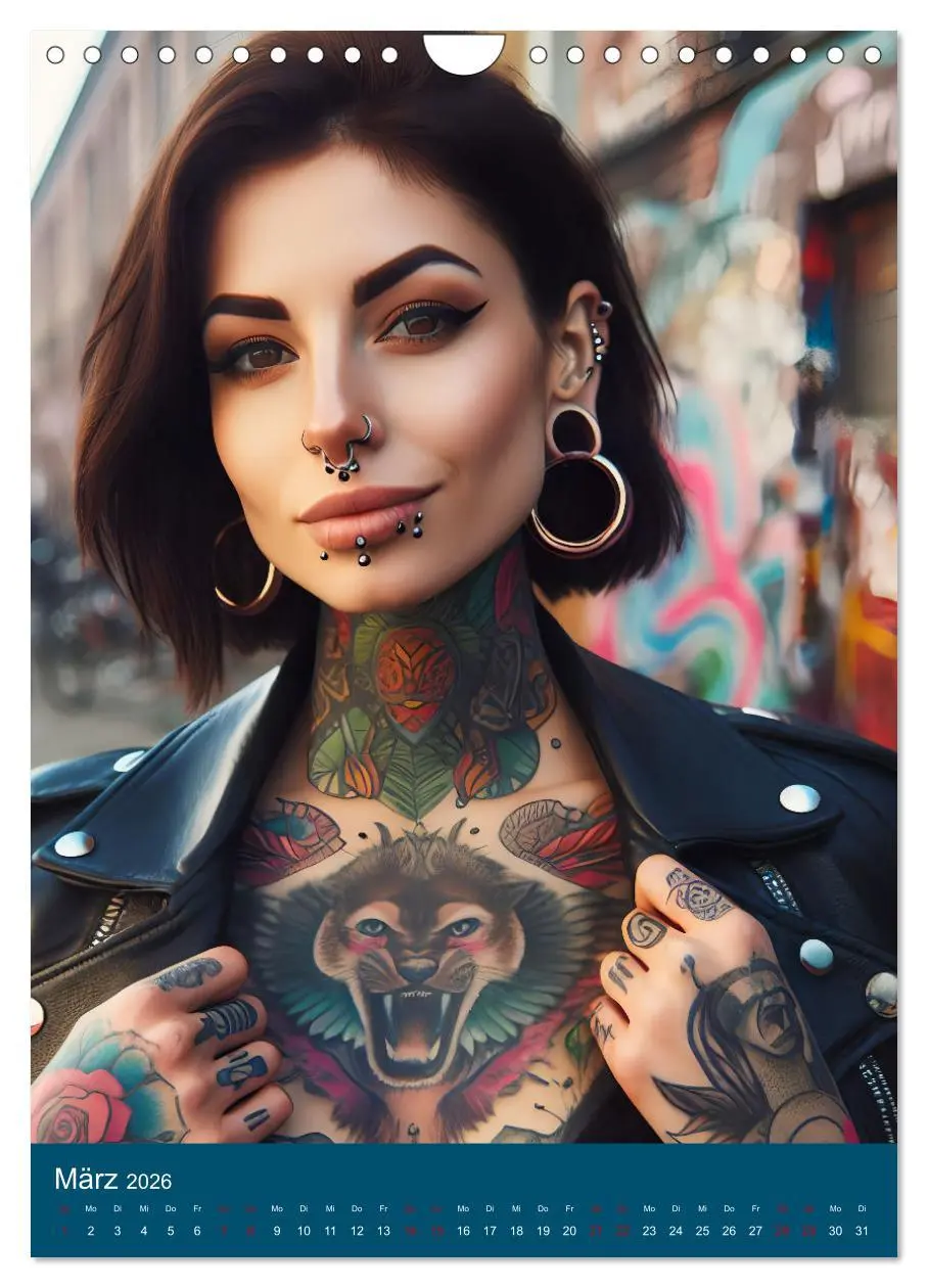 Bild: 9783516240979 | Tattoo und Piercing Women (Wandkalender 2026 DIN A4 hoch), CALVENDO...