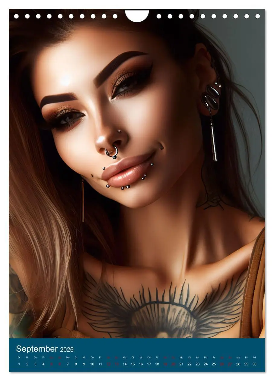 Bild: 9783516240979 | Tattoo und Piercing Women (Wandkalender 2026 DIN A4 hoch), CALVENDO...