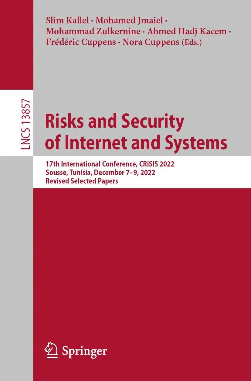 Cover: 9783031311079 | Risks and Security of Internet and Systems | Slim Kallel (u. a.) | xii