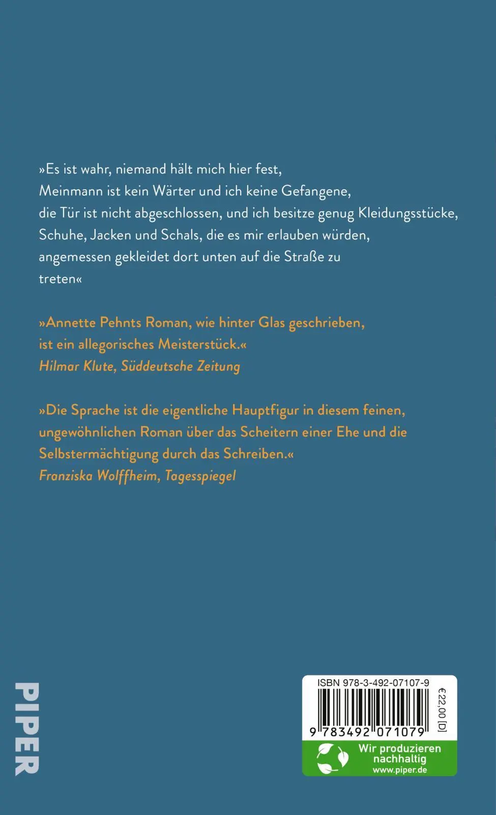 Rückseite: 9783492071079 | Die schmutzige Frau | Annette Pehnt | Buch | 176 S. | Deutsch | 2023