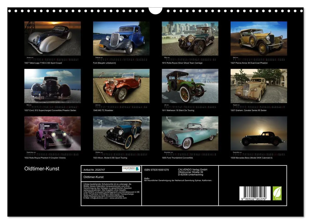 Bild: 9783516061079 | Oldtimer-Kunst (Wandkalender 2026 DIN A3 quer), CALVENDO...