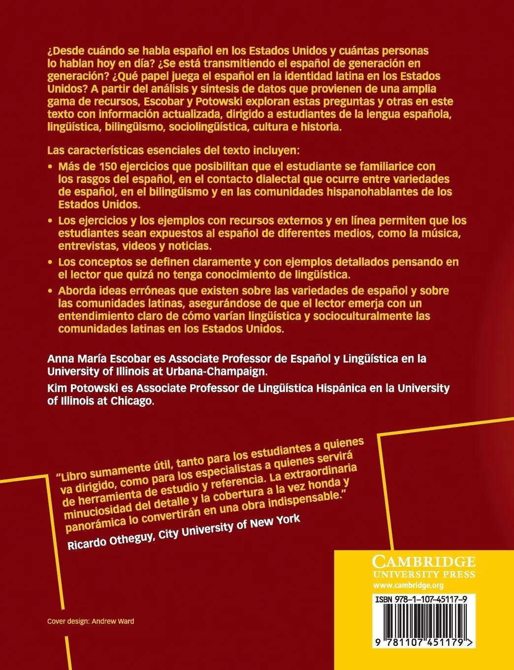 Rückseite: 9781107451179 | El Español de los Estados Unidos | Anna Maria Escobar (u. a.) | Buch