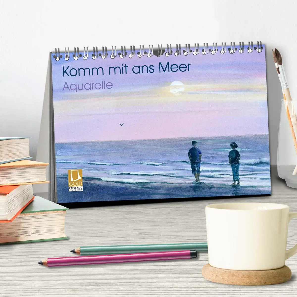 Bild: 9783516051179 | Komm mit ans Meer - Aquarelle (Tischkalender 2026 DIN A5 quer),...