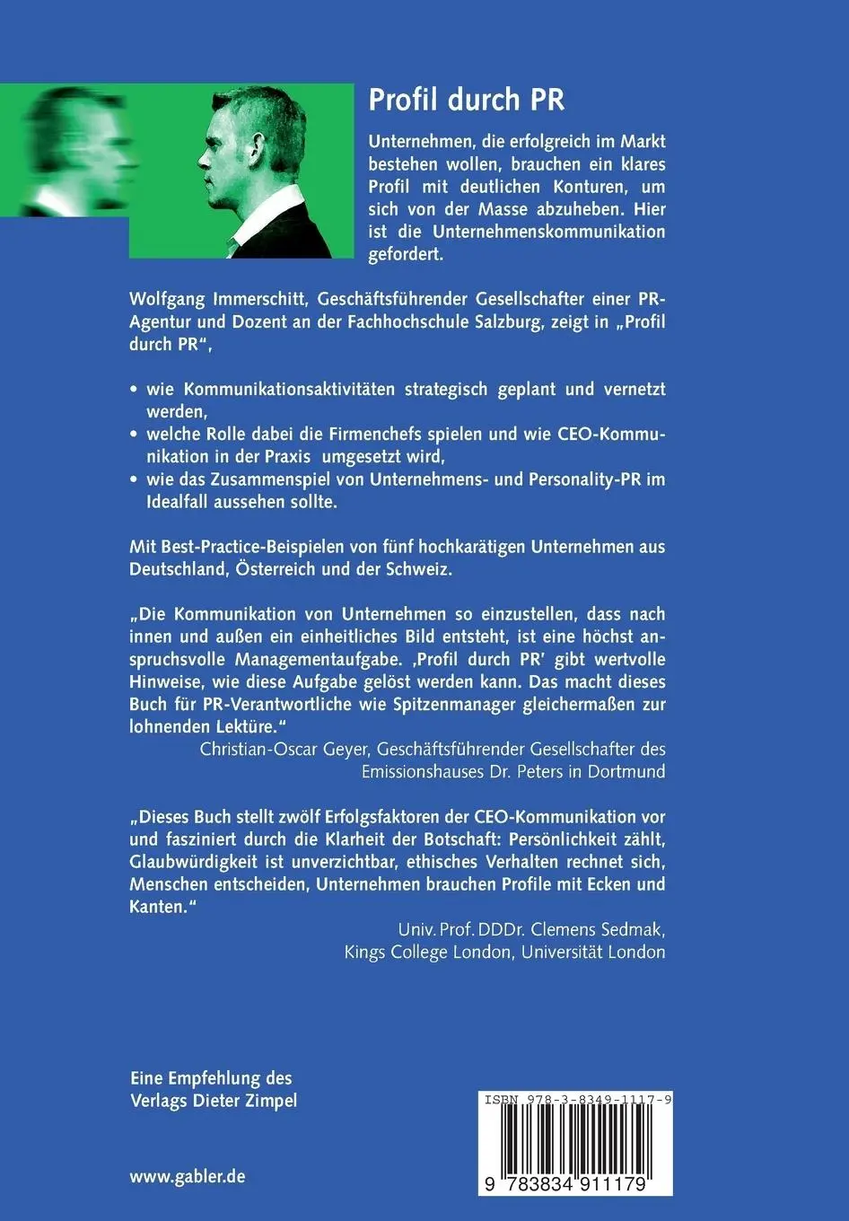 Rückseite: 9783834911179 | Profil durch PR | Wolfgang Immerschitt | Taschenbuch | ix | Deutsch