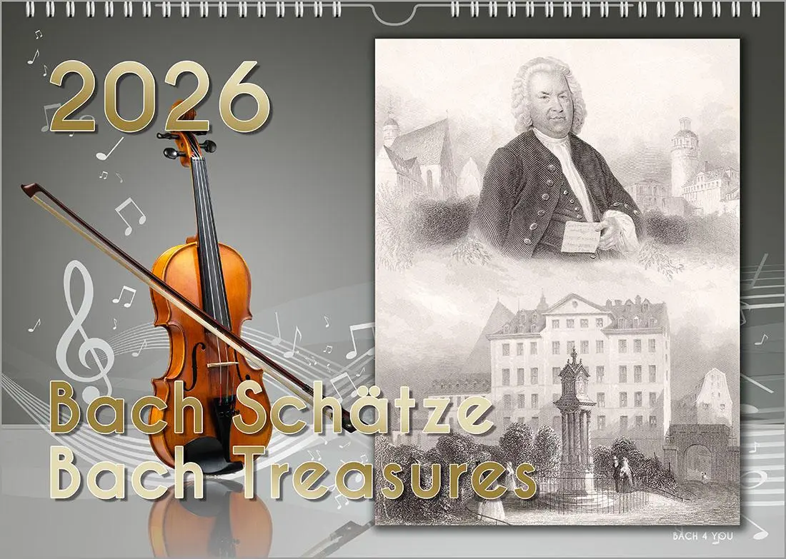 Cover: 9783969031179 | Komponisten-Kalender, Bach-Kalender, Musik-Kalender 2026, DIN A4 | Jr.