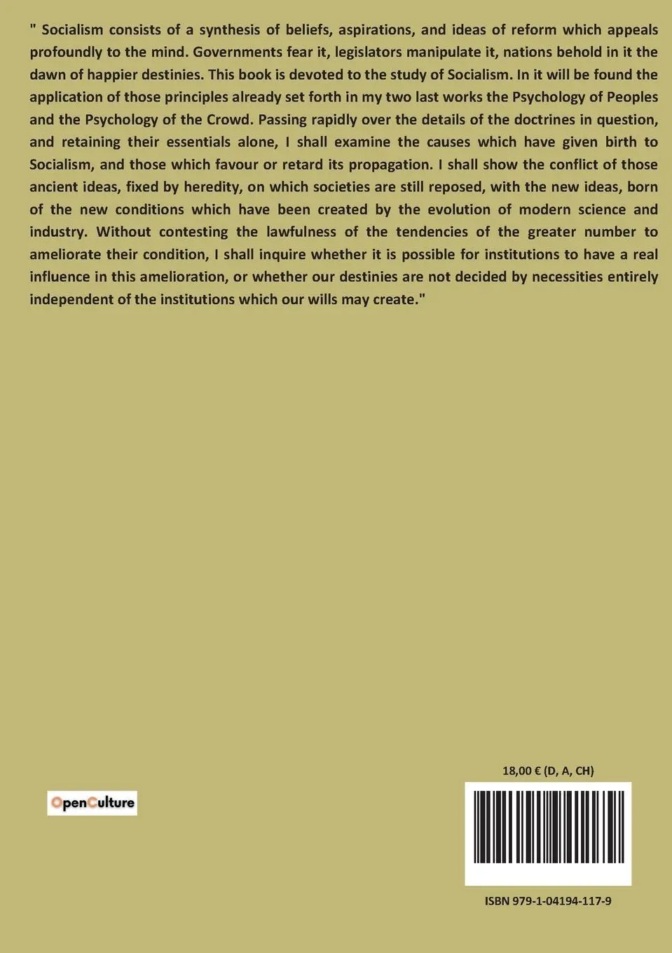 Rückseite: 9791041941179 | The psychology of socialism | Gustave Le Bon | Taschenbuch | Englisch