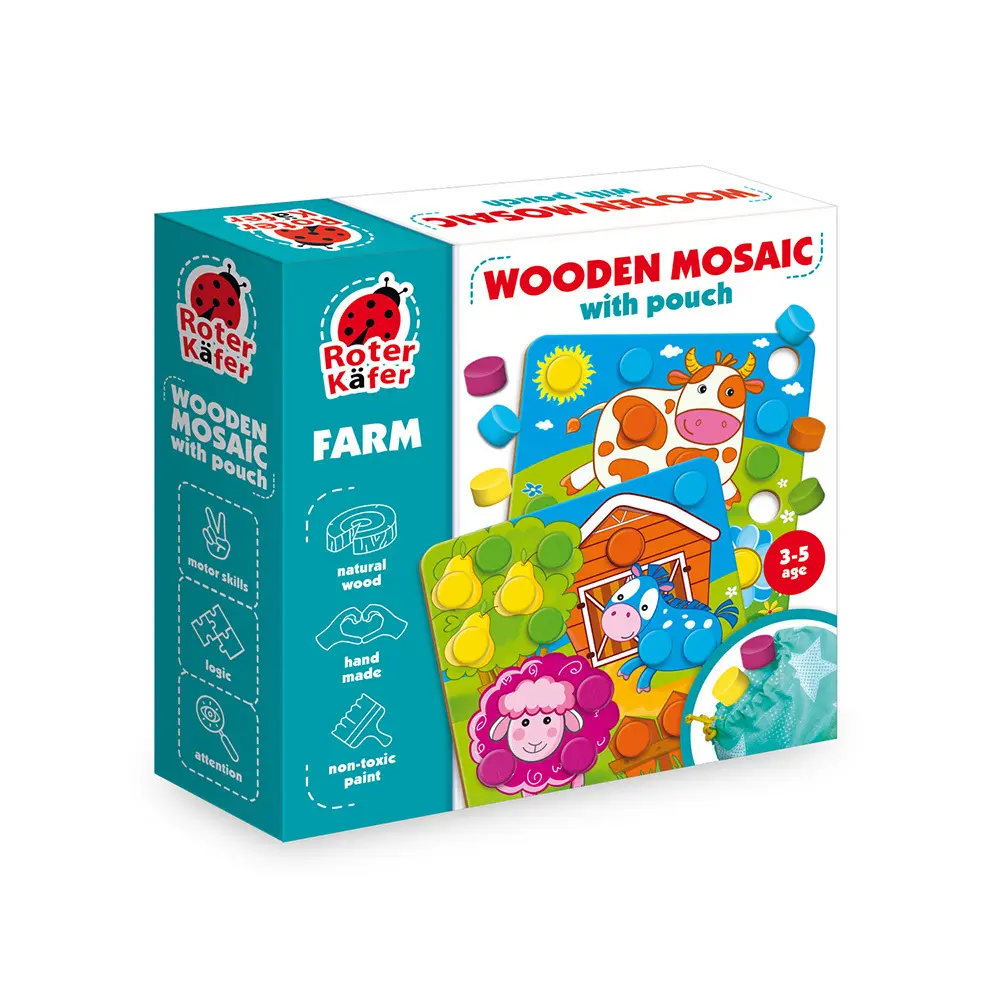 Cover: 5903858961279 | Lernspiel Holz-Mosaik mit Beutel. Bauernhof RW4003 | PL RU BY | Spiel