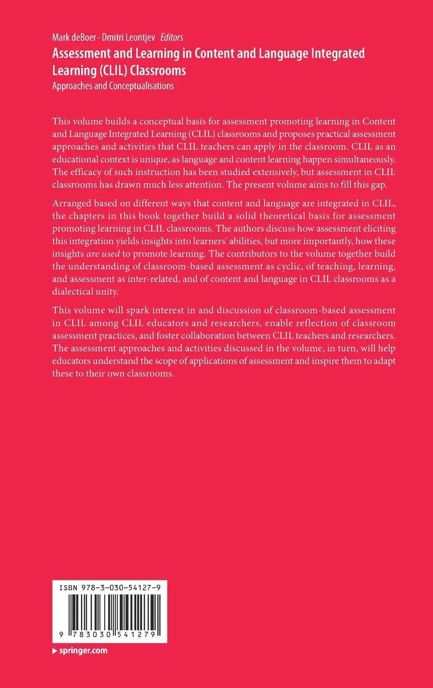Rückseite: 9783030541279 | Assessment and Learning in Content and Language Integrated Learning...