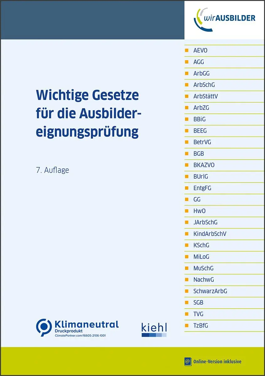 Cover: 9783470101279 | Wichtige Gesetze für die Ausbildereignungsprüfung | Bundle | Deutsch