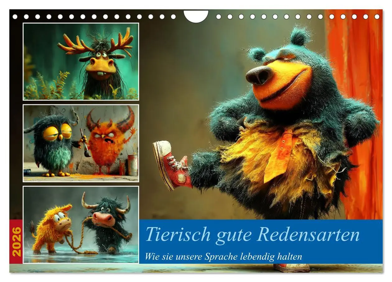 Cover: 9783516421279 | Tierisch gute Redensarten (Wandkalender 2026 DIN A4 quer), CALVENDO...