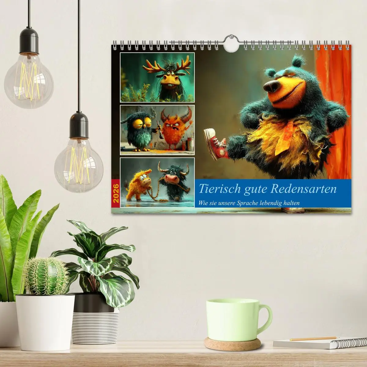 Bild: 9783516421279 | Tierisch gute Redensarten (Wandkalender 2026 DIN A4 quer), CALVENDO...