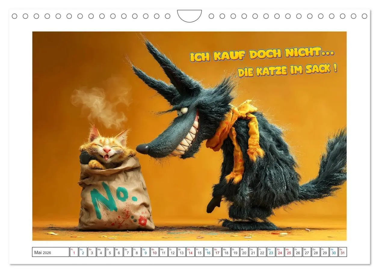 Bild: 9783516421279 | Tierisch gute Redensarten (Wandkalender 2026 DIN A4 quer), CALVENDO...