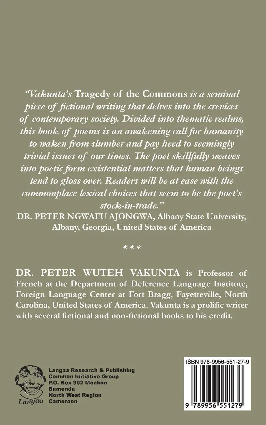 Rückseite: 9789956551279 | Tragedy of the Commons | Peter Wuteh Vakunta | Taschenbuch | Englisch